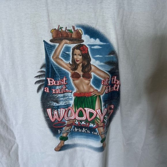 VTG Hawaii Woody’s Cocktail Hut T Shirt Large - Picture 2 of 6